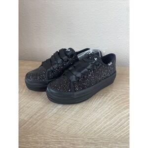 Keds Triple Up Glitter Celebration Sneakers Kids US 11M Black Platform Shoes